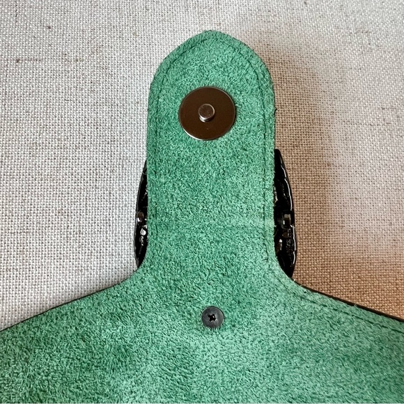 Marina Galanti Leather Horseshoe Hardware Flap Over Crossbody Bag. - Picture 8 of 11